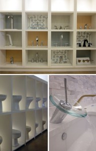 bathroom fixtures on display at the Immerse showroom