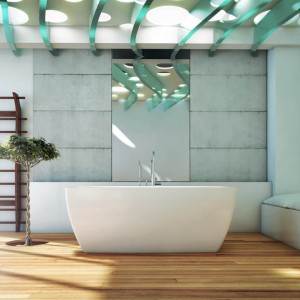 bathtub on display at the Immerse Showroom in St. Louis