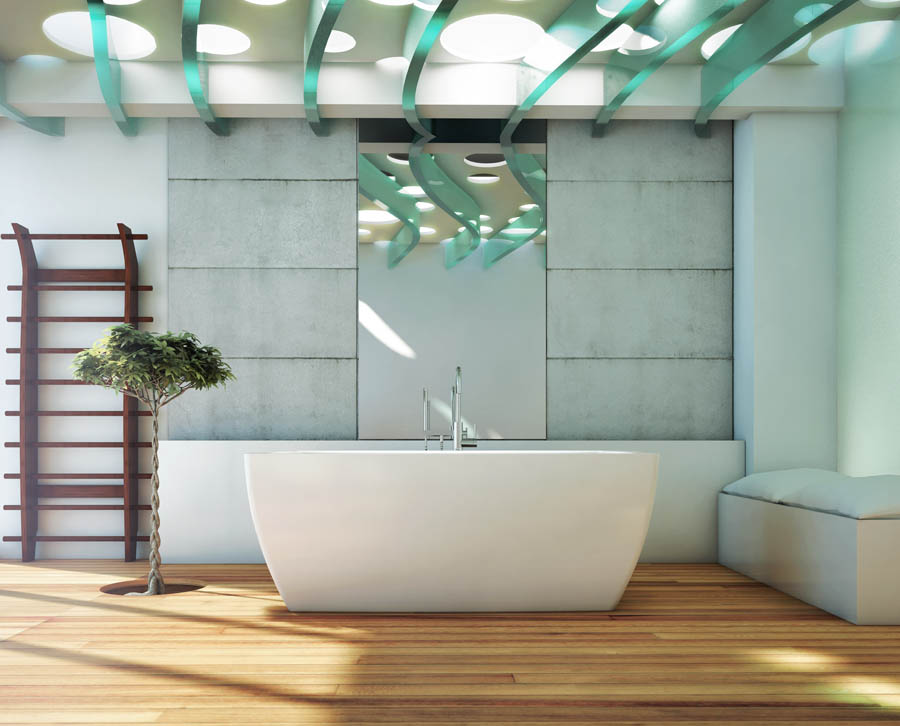 bathtub on display at the Immerse Showroom in St. Louis