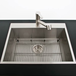 high end stainless steel kitchen sink on display at the Immerse Showroom
