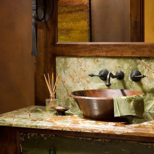 Native Trails bathroom sink and faucet on display at the Immerse Showroom