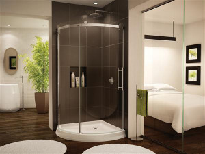 Shower doors on display at the Immerse Showroom