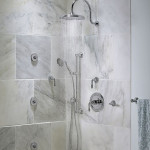 Shower head and fixtures on display at the Immerse Showroom in St. Louis