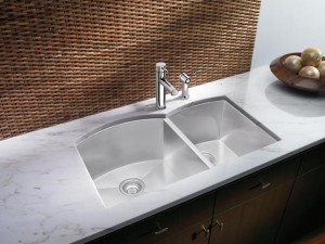 Kitchen sink and faucet on display at the Immerse Showroom