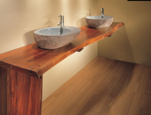 Natural edge wood countertop by Stone Forest
