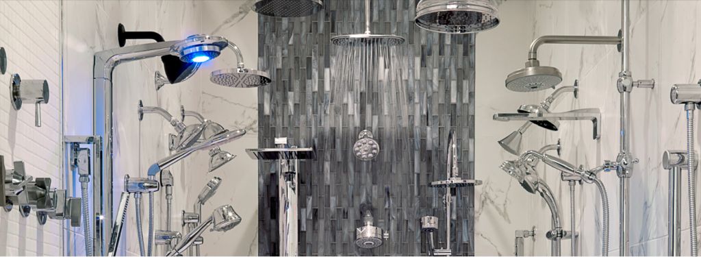Shower Handles and Showerheads at the Immerse Showroom
