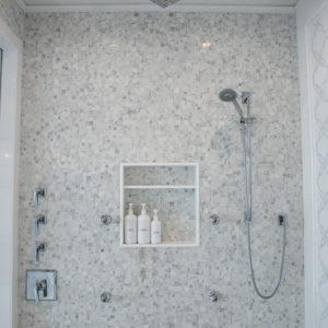 Shower fixtures on display at the Immerse Showroom
