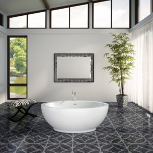 freestanding bath tub on display at the Immerse Showroom