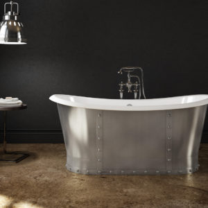 cast iron steel bathtub on display at the immerse showroom in st louis
