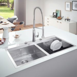 Grohe kitchen faucet and sink on display at Immerse