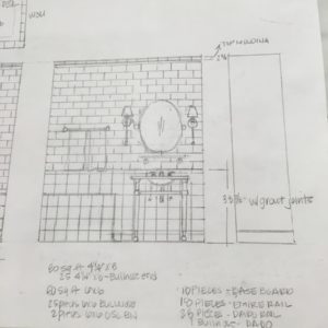 bathroom interior sketch from the immerse showroom in st. louis