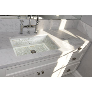 bathroom floral sink undermount and marble top on display at immerse