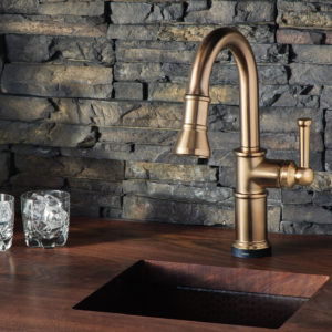 bathroom sink and faucet on display at the immerse fixtures showroom in st. louis