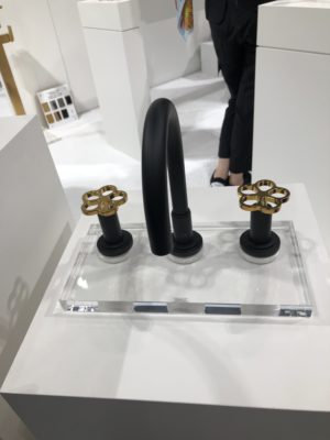designer kitchen and bath faucet on display at the immerse showroom in st. louis