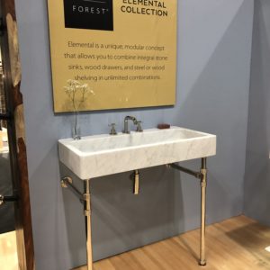 stoneforest sink and vanity countertop on display at the immerse gallery showroom