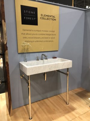stoneforest sink and vanity countertop on display at the immerse gallery showroom