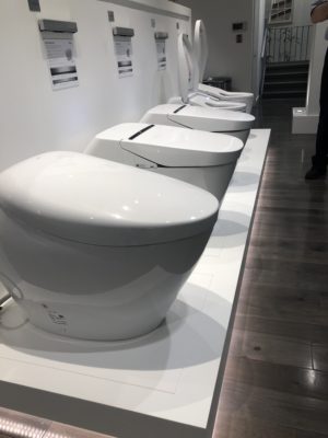 toto toilets and bidets on display at the immerse gallery showroom in st. louis