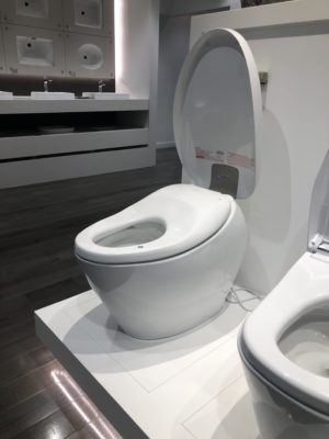 toto toilets on display at the immerse bathroom showroom in st. louis