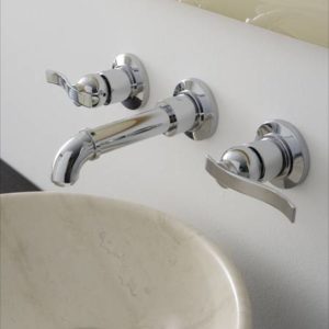 bathroom tub faucet on display at the immerse fixtures showroom