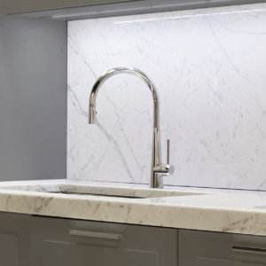 kwc kitchen faucet on display at the immerse gallery showroom in st. louis