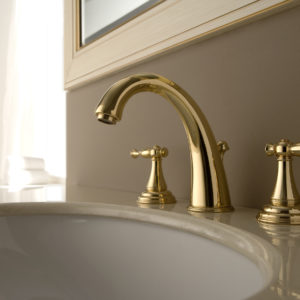 luxury designer bathroom faucet on display at the immerse gallery showroom