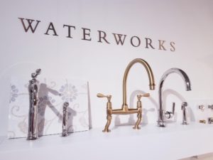waterworks bathroom faucets on display at the immerse showroom in st. louis