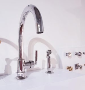 luxury bathroom faucet on display at the immerse showroom in st. louis