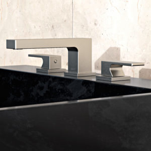 luxury bathroom faucet (incanto) on display at the immerse showroom gallery in st. louis