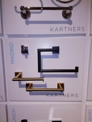close up of the kartners madrid fixtures at the immerse gallery in st. louis