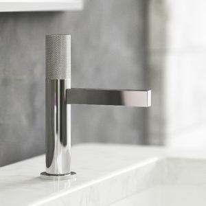 kitchen and bathroom faucet on display at the immerse showroom gallery in st. louis