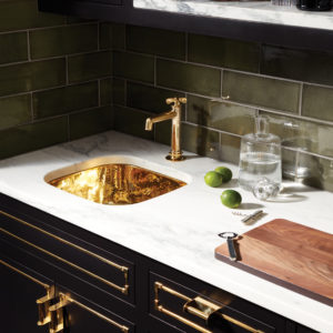 luxury sink, fixtures, and accessories on display at the immerse showroom
