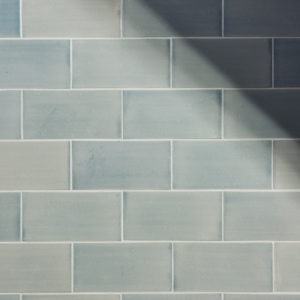claypaper tile on display at the immerse bathroom showroom in st. louis