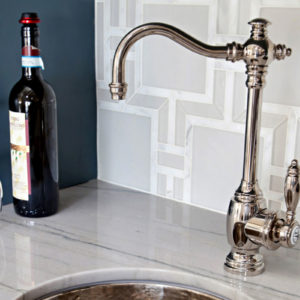 waterstone annapolis prep kitchen faucet on display at the immerse showroom in st. louis