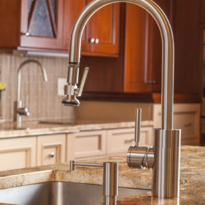 waterstone pulldown faucet on display at the immerse showroom in st. louis