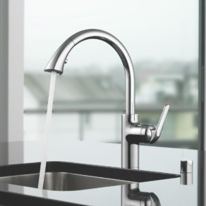 luxury kwc faucet on display at the immerse showroom gallery in st. louis
