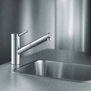kwc kitchen faucet and sink on display at the immerse gallery in st. louis