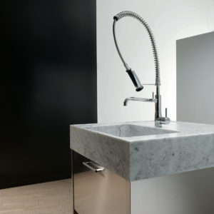 kwc kitchen faucet on display at the immerse fixtures gallery
