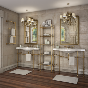 renaissance styled bathroom with palmer sink legs, sinks, and fixtures at the immerse showroom