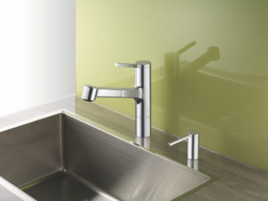 kwc faucet at the immerse plumbing supply showroom in st. louis