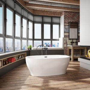 bath tub and faucet at the immerse kitchen and bathroom showroom