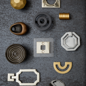 creative metal surface knobs at immerse fixtures showroom