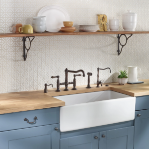farmhouse style kitchen and bathroom faucet and sink at the immerse showroom