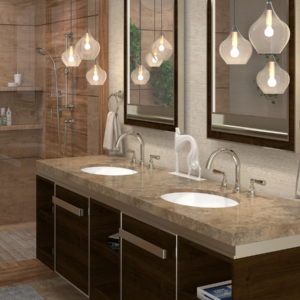 san giovanni midrange double vanity and mirrors at the immerse showroom