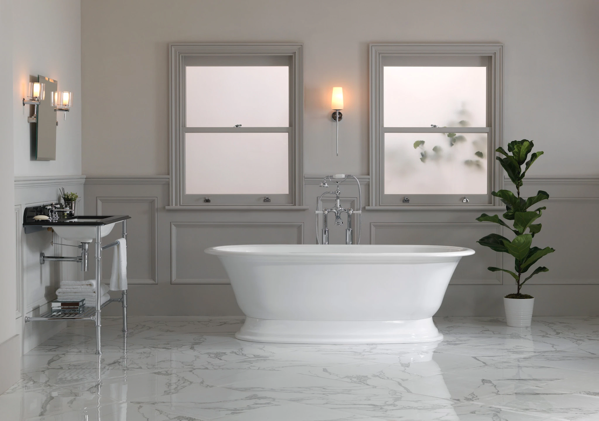 victoria and albert freestanding tub in designed immerse showroom space