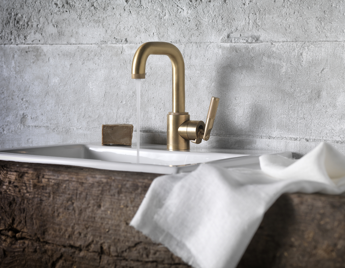rohl faucet and stoneforest sink at immerse showroom in st. louis