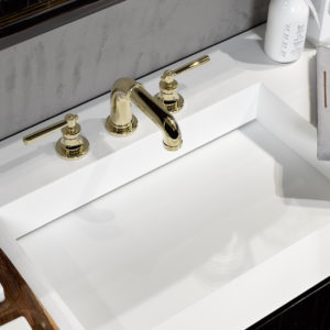 ambiance faucet and sink at the immerse plumbing showroom in st. louis