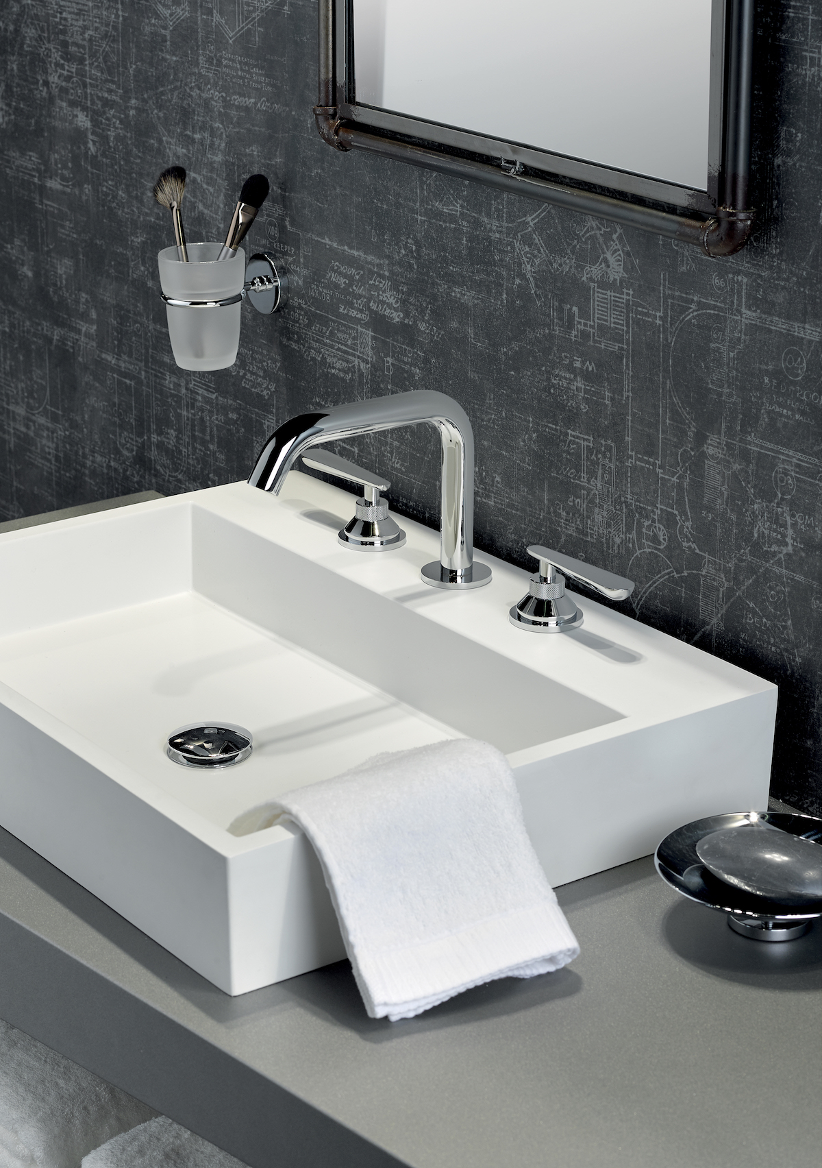 thg paris bathroom faucet and sink at the immerse product gallery showroom
