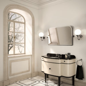 luxury bathroom surface and vanity on display at the immerse supply showroom in st. louis