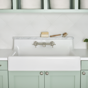 blanco farmhouse sink at the immerse kitchen and bathroom showroom in st. louis