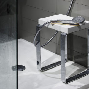 shower cube bench bathroom accessory - find online or at the immerse bathroom showroom in st. louis